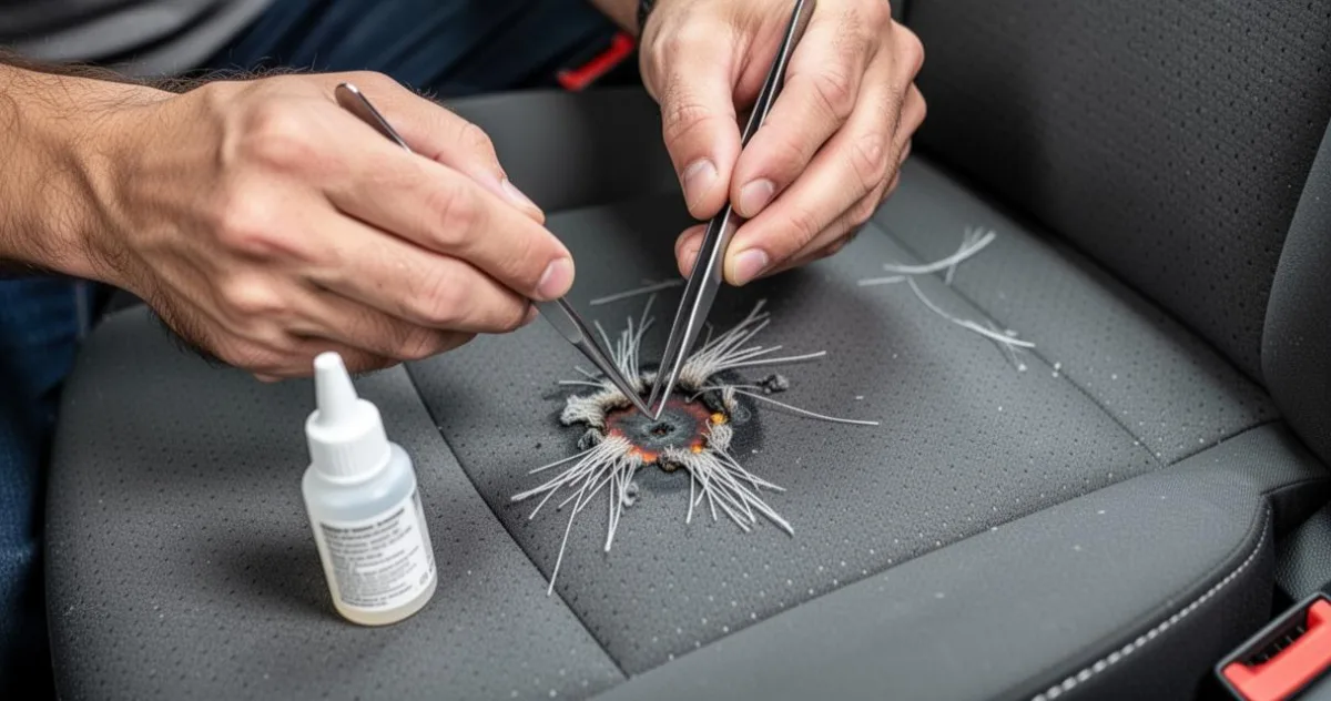 Réparation d'un trou de cigarette sur un siège de voiture : nos astuces – image 2