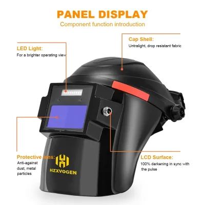 Casque de soudage TIG à large vue – image 3