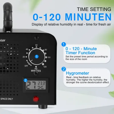 Générateur d'ozone noir avec minuterie – image 3