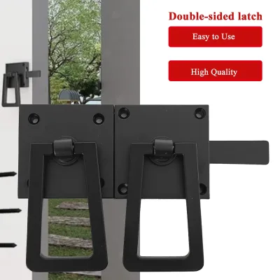 Loquet de portail double face noir mat