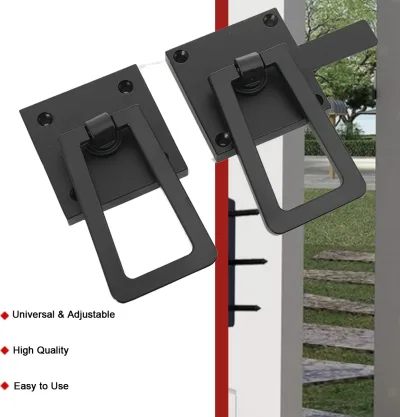 Loquet de portail double face noir mat – image 3