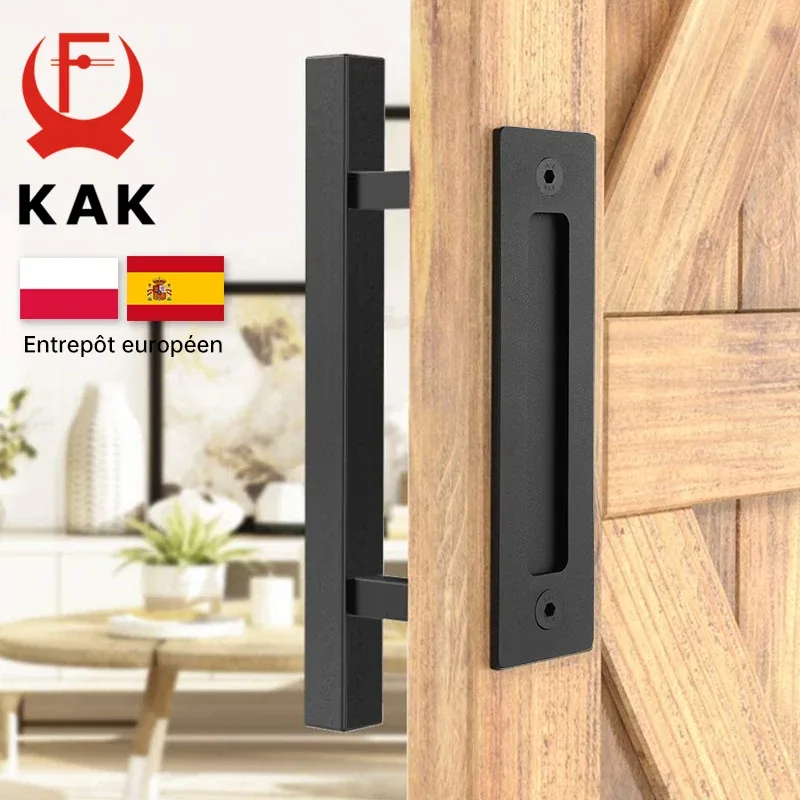 Poignée de porte coulissante en inox noir