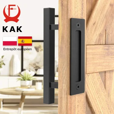 Poignée de porte coulissante en inox noir