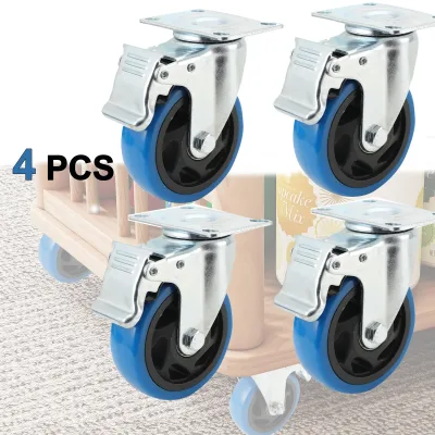 Roulettes pivotantes avec frein, 100 mm