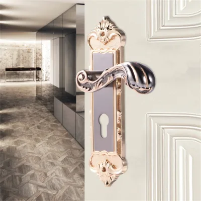 Serrure de porte intérieure rétro dorée