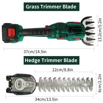Taille-haie sans fil 2-en-1 jaune et vert – image 2