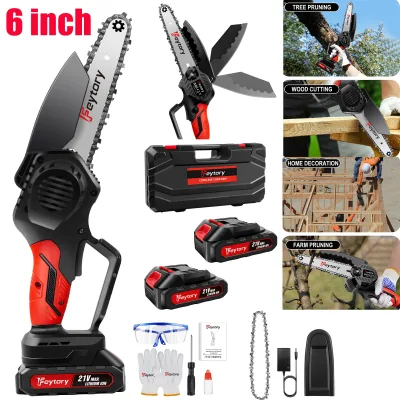 Tronçonneuse sans fil 15 cm, 2 batteries