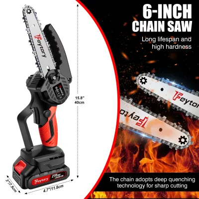 Tronçonneuse sans fil 15 cm, 2 batteries – image 2