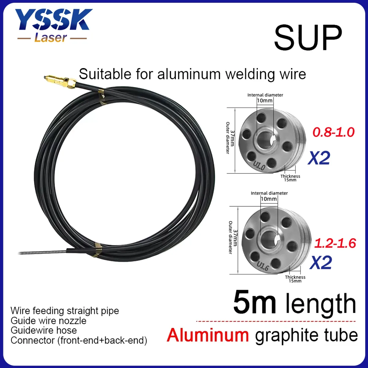 Tuyau de guidage de fil en aluminium 5 m